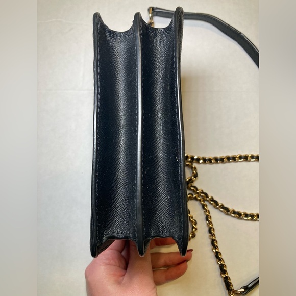 Tory Burch Robinson Mini Saffiano Leather Shoulder Bag in Black - Picture 7 of 15